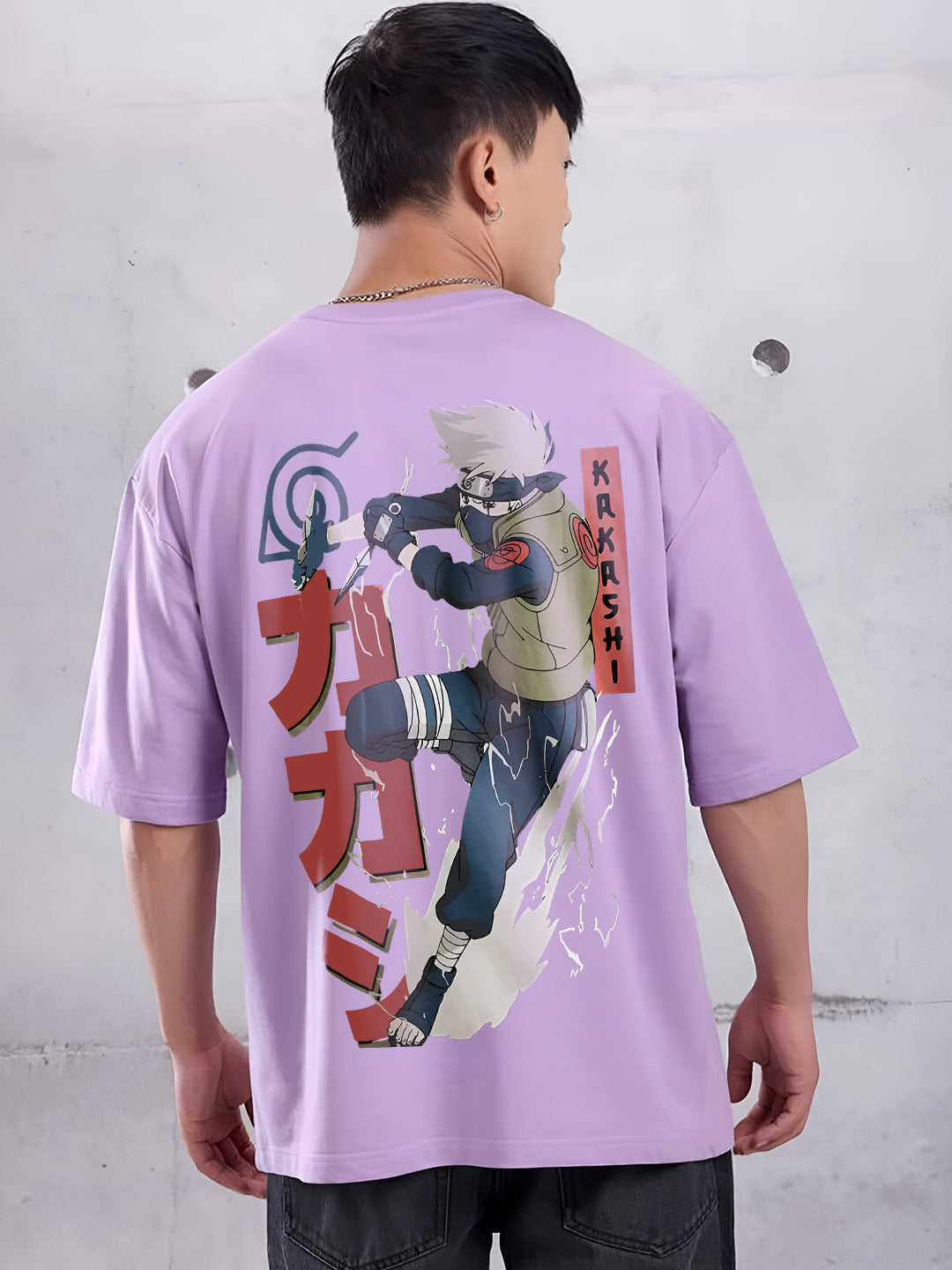 Oversized Kakashi Graphic T-shirt Print
