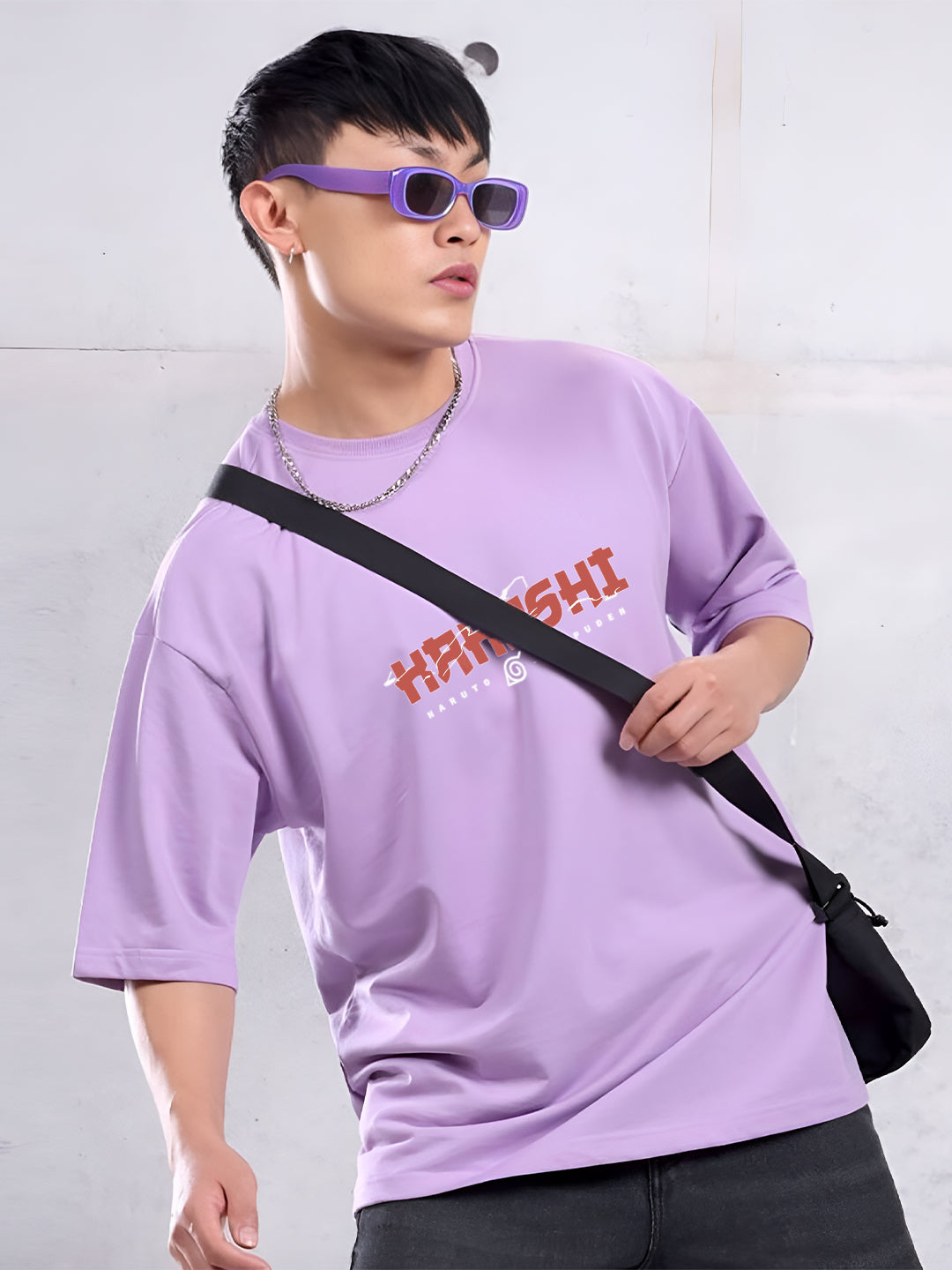 Oversized Kakashi Graphic T-shirt Print