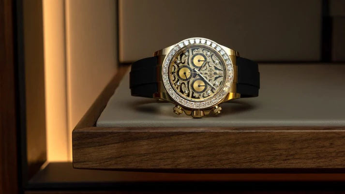 Chronograph Daytona Eye Of The Tiger Chronograph Quartz Chronometer Diamond Men's Watch