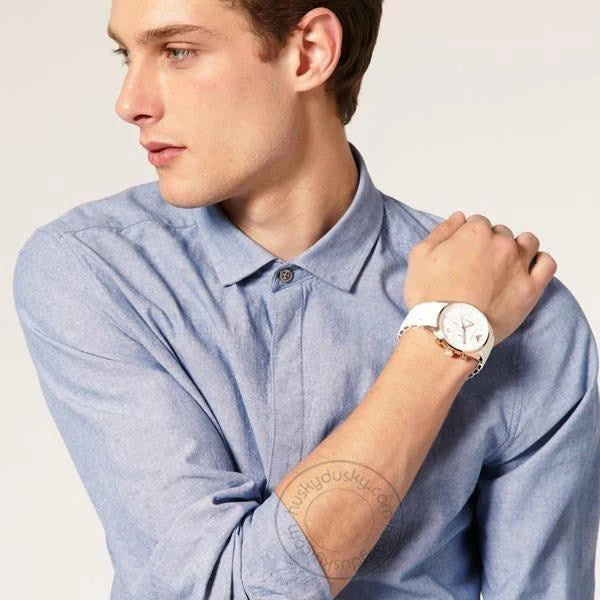 White Chronograph Analog White Dial Men's Watch