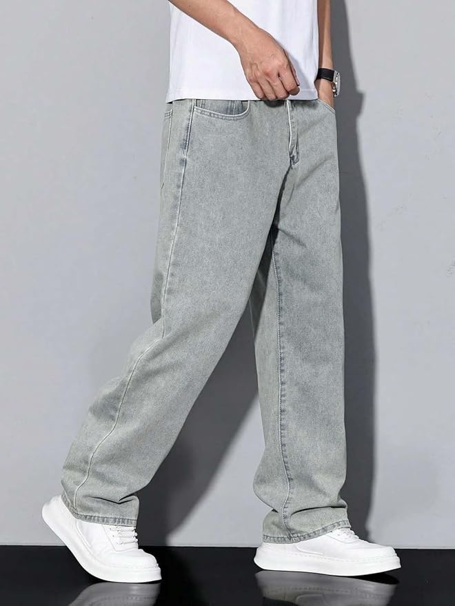 TOOMESJEANS Loose Fit Men light Grey Jeans...