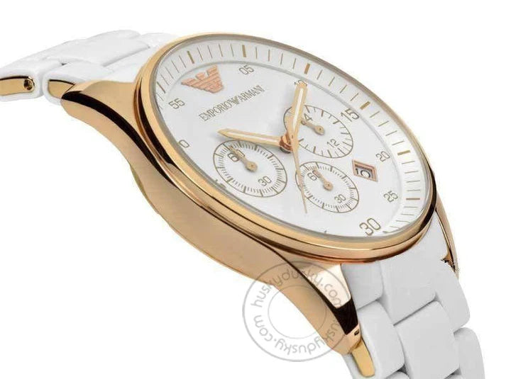 White Chronograph Analog White Dial Men's Watch