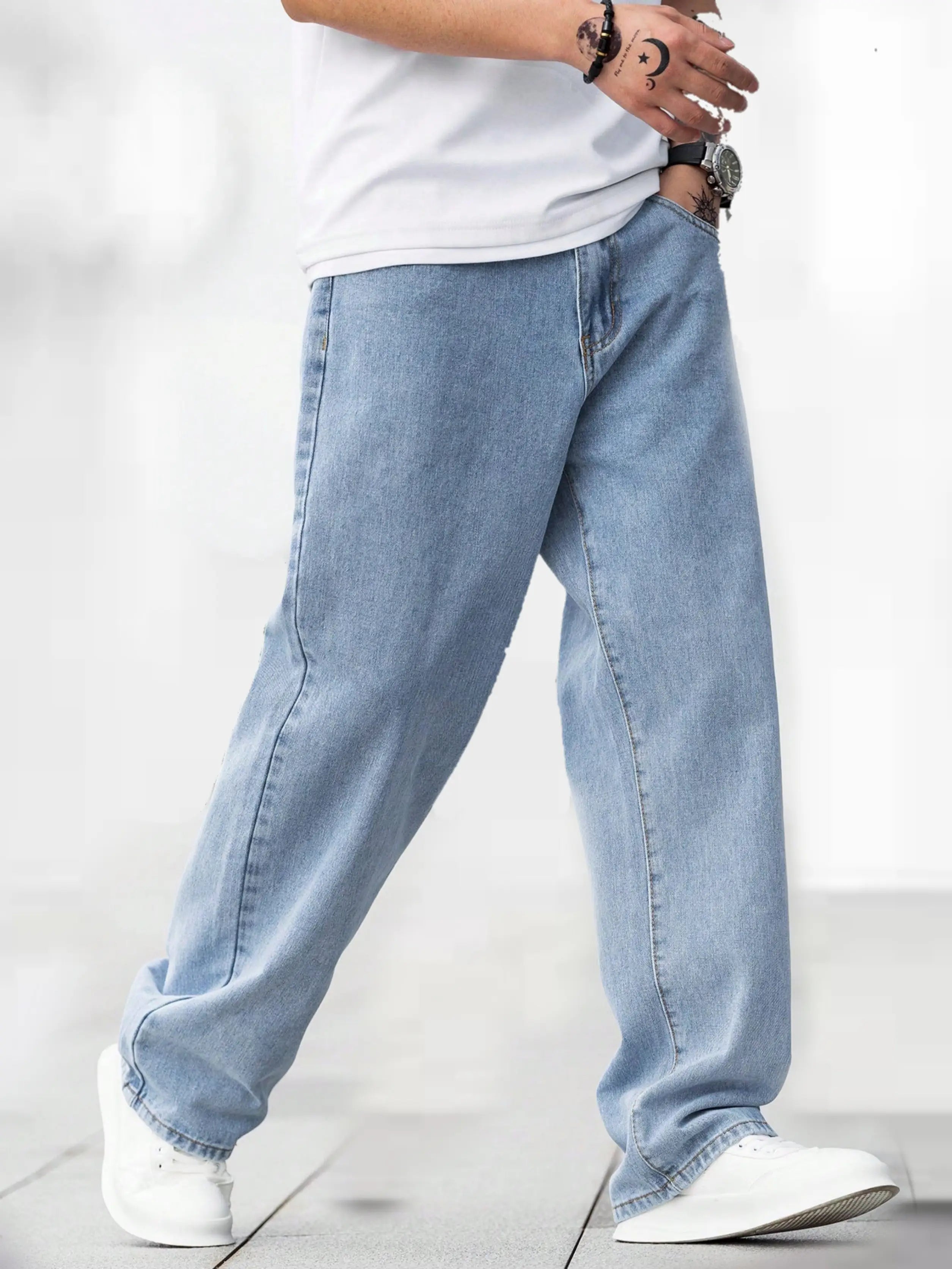TOOMESJEANS  Loose Fit Men Light Blue Jeans